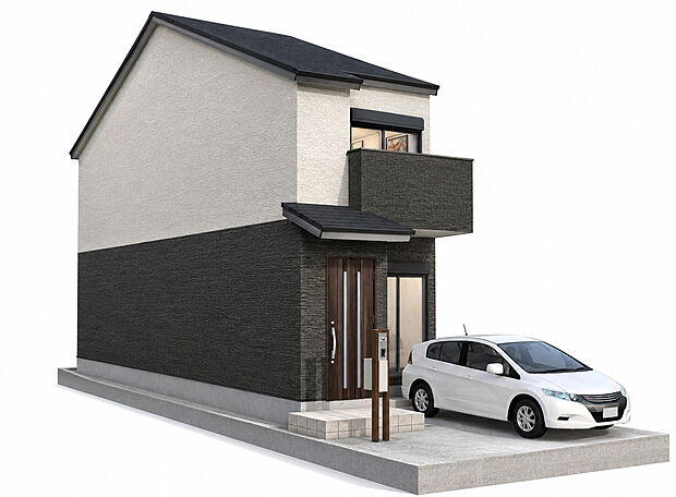 【【パース図：外観】】「こんなお家に住みたい」をパース図で可視化。※イメージパース図のため、実際の色味や材質とは異なる場合がございます。