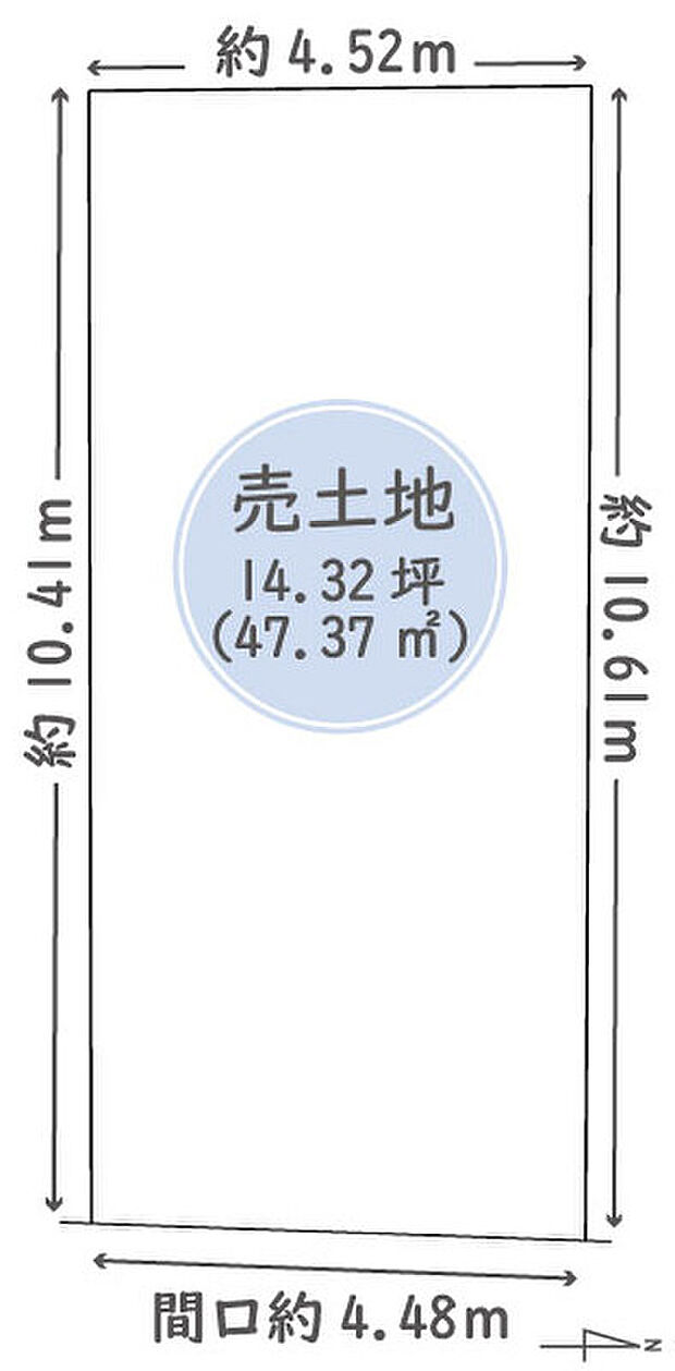 公簿面積46.92m2(14.19坪)/準防火地域
自動車車庫面積5.94m2