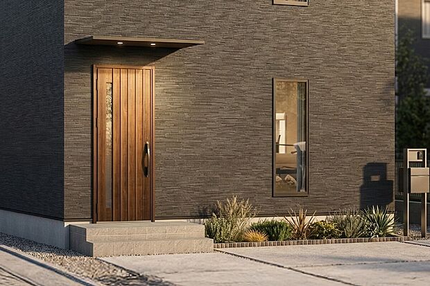 周辺の落ち着いた街並みに調和するスタイリッシュな外観です。