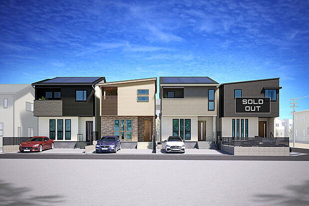 T-1、T-2、T-3、T-4(ご成約済み)/明るい陽光溢れる南向き&家事動線に配慮した間取りプランだから、家族みんなに暮らしやすい快適な住み心地。制震・耐震◎住宅。