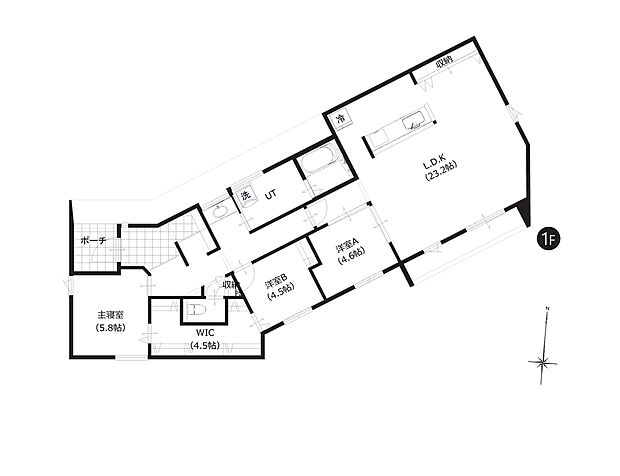 【間取図】
間取りは3LDK。明るさを感じやすい間取りで、ワンフロアならではの暮らしやすさも魅力です。家族の時間をゆったりお過ごしいただけます。