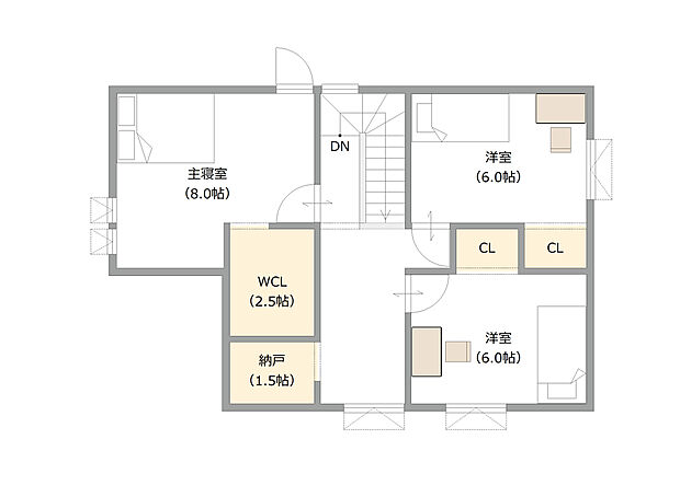 【【建築プラン例】】建物面積:109.30m2
建物価格:2153万円(税込)
※杭工事、分水工事、諸費用別途
※設計プランの参考一例であって、当該プランの採用可否は任意です。