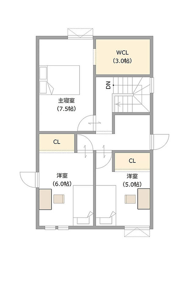 【【建築プラン例】】建物面積:101.87m2
建物価格:2116万円(税込)
※杭工事、分水工事、諸費用別途
※設計プランの参考一例であって、当該プランの採用可否は任意です。