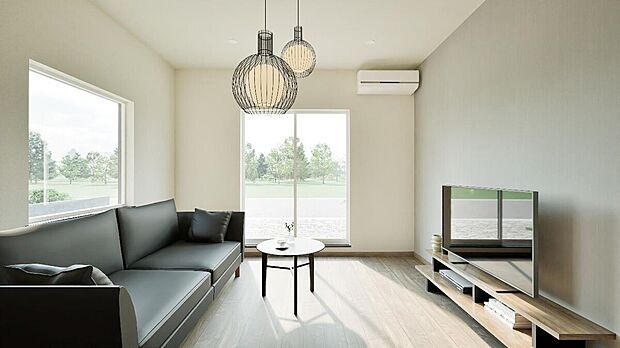 【【完成予想図】】白を基調としたナチュラルは内装です。嬉しい家具付き。初期費用が抑えられ、入居後のイメージもしやすいですね。