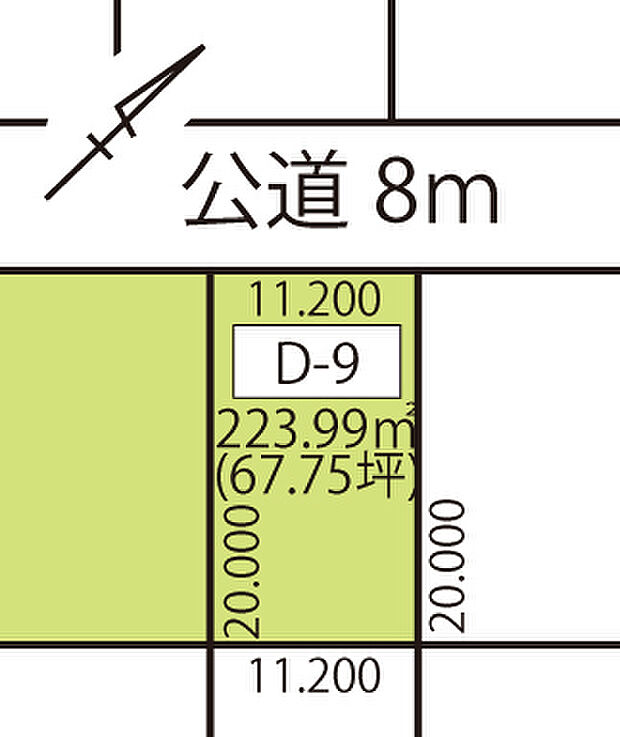 敷地面積を有効に活用した建物が建てやすい整形地です。