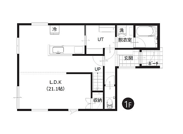 【3LDK】広々とした約21帖のLDKが魅力の3LDK。通り抜けできるユーティリティスペースがあり回遊動線が可能な間取りです。