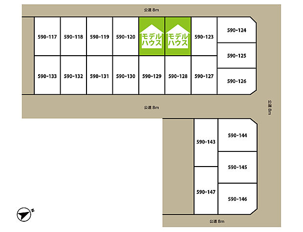 全20区画の販売です。お住まいが完成し建ち並ぶと、素敵な一画になりそうですね。