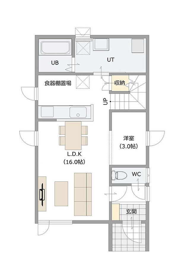 【【建築プラン例】】建物面積：101.87m2
建物価格：2213万円(税込)
※杭工事、分水工事、諸費用別途
※設計プランの参考一例であって、当該プランの採用可否は任意です。