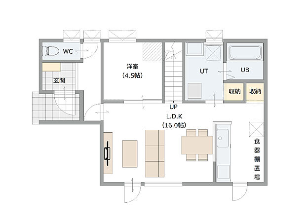 【【建築プラン例】】【建築プラン例】
建築面積:112.62m2
建物価格:2,404 万円(税込)
※杭工事、分水工事、諸費用別途
※設計プランの参考一例であって、当該プランの採用可否は任意です。