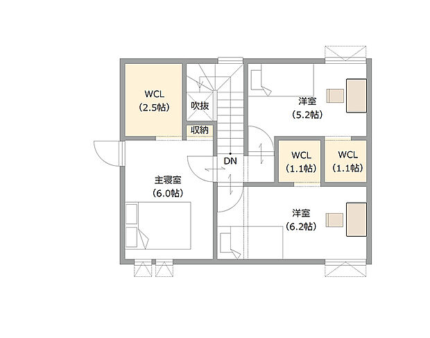 【【建築プラン例】】建築面積：89.45m2
建物価格：2071万円（税込）
※杭工事、分水工事、諸費用別途
※設計プランの参考一例であって、当該プランの採用可否は任意です。