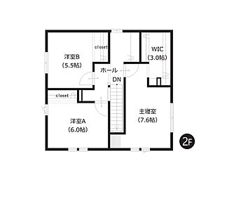 約3帖のWICを備え、衣類や日用品もすっきり整理しやすい間取りです。日々の暮らしにゆとりを感じることができます。 