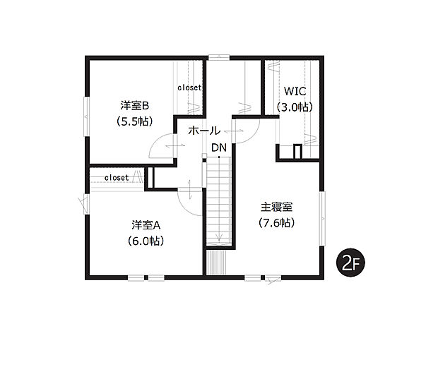 【3LDK】約3帖のWICを備え、衣類や日用品もすっきり整理しやすい間取りです。日々の暮らしにゆとりを感じることができます。