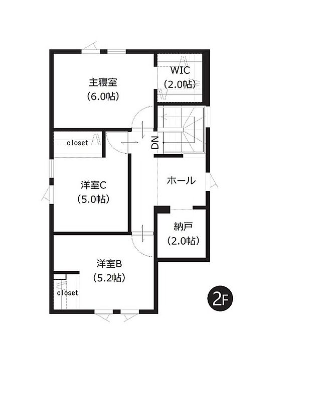 【4LDK】全居室収納付きでお荷物の多いファミリーにもおすすめ。約2帖のウォークインクローゼットや納戸もあり、大きなお荷物の収納にも困りません。