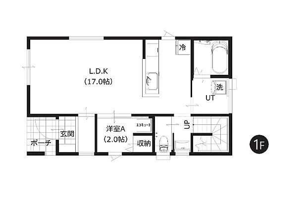 【4LDK】玄関を入るとすぐリビングが広がる間取り!ご家族が顔を合わせる機会も増え、家族のつながりを大切にできます。