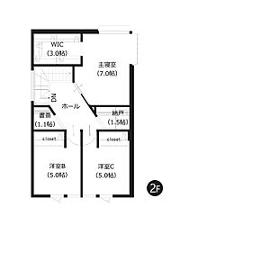約3帖のWICに加え、納戸や書斎も備えた住まい。収納スペースをしっかり確保しながら、仕事や趣味に集中できる空間も設けています。 