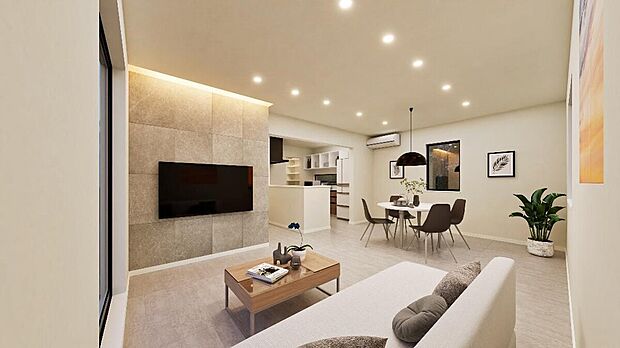 【【完成予想図】】リビングは嬉しい3面採光。明るく風通しの良い快適なリビングは、自然とご家族が集まる空間になりますね。