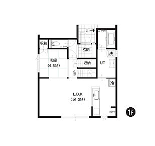 ご家族で寛ぐLDKは約16帖。和室の引き戸を開放することで、約20.5帖の大空間としても利用できます。 