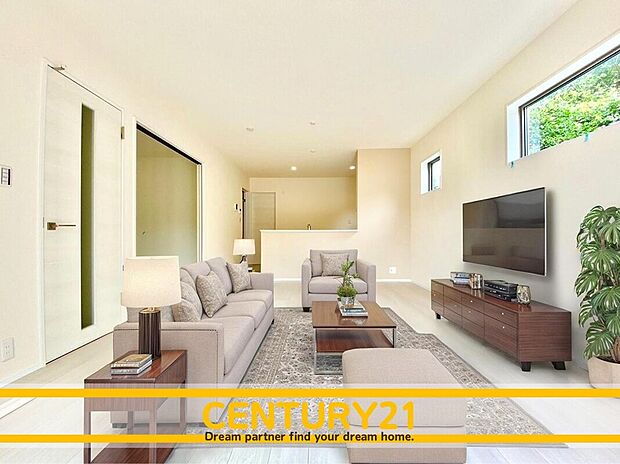 ※家具・CG加工はイメージです。販売価格等には含まれません。
■■憩いのリビング■■
リビングとダイニングの空間機能を活かし、巧みに使い分ける発想が、ライフスタイルに新しいゆとりをもたらします。