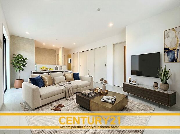 ※家具はCGを合成したものです。
■■憩いのリビング■■
リビングとダイニングの空間機能を活かし、巧みに使い分ける発想が、ライフスタイルに新しいゆとりをもたらします。