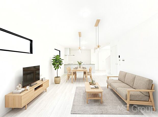 開放感を感じながら家族団らんが楽しめる広々としたリビングです　※家具はCGです