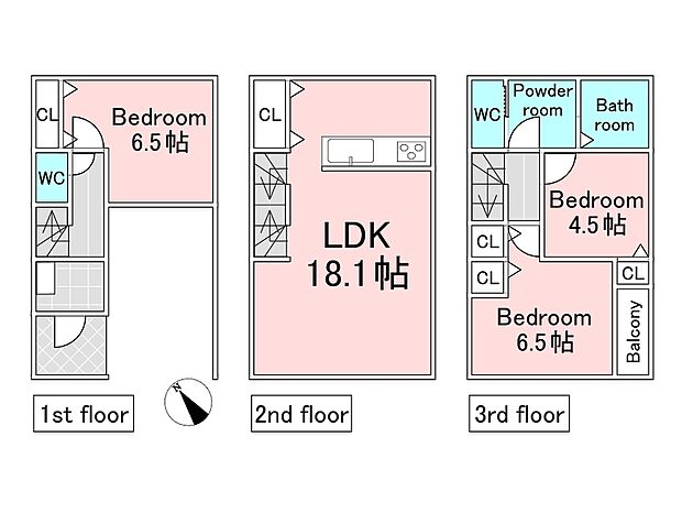【B号棟参考プラン】建物込5380万円、土地面積48.77m2、建物面積100.24m2