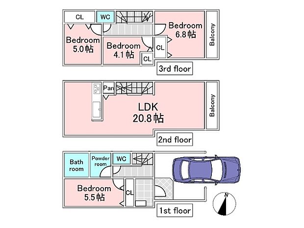 【E号棟参考プラン】建物込6480万円、土地面積65.80m2、建物面積98.74m2
期間限定!建物フリープランに付き、お客様のご要望をお聞かせください!