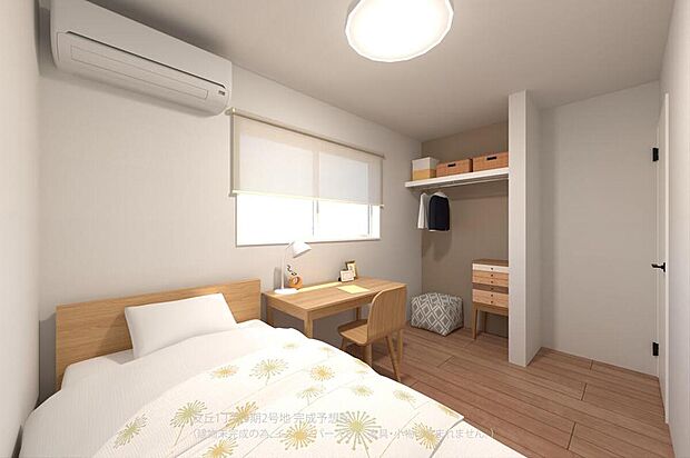 【【完成予想図(洋室-4/約4.5帖)】】個室が4部屋あるため、思い思いの時間をゆっくりと過ごせます。※完成予想図のため、実際の仕様・色彩・設備等とは異なる場合があります。