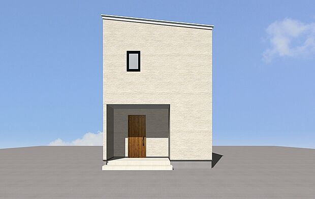 白い外壁に木目の扉がかわいらしい外観です※イメージパースです