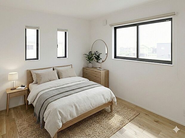 【洋室】7帖の洋室は2面採光となっており、明るく風通しのいいお部屋です。※家具・家電はイメージです