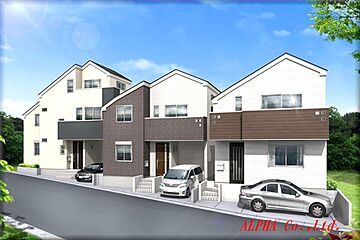 先行販売全3棟 × 南東道路に面す × ゆとりの4LDK2階建 × 重厚感と高級感溢れるデザイン新邸 外観