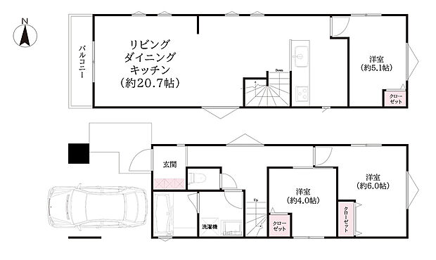 ◆建築参考プラン（間取図）◆
延床面積：90.00ｍ2・建物価格：2300万円