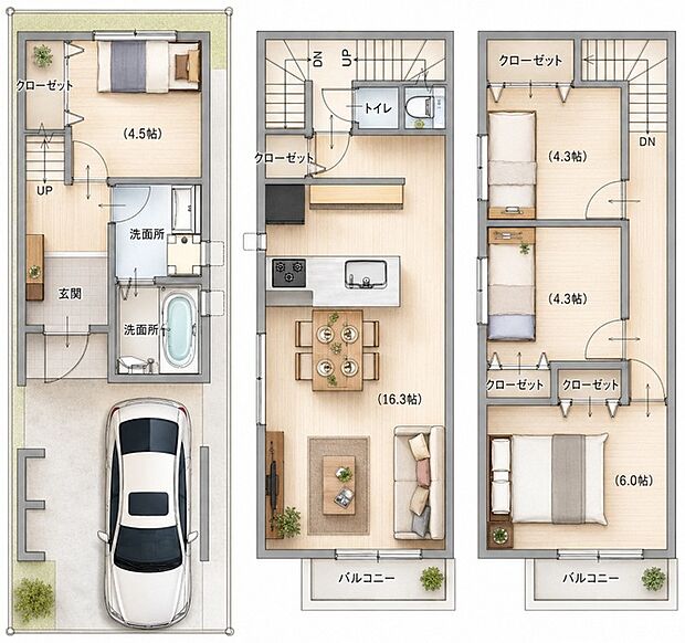 【D号地 参考プラン図】土地建物セット価格3780万円
