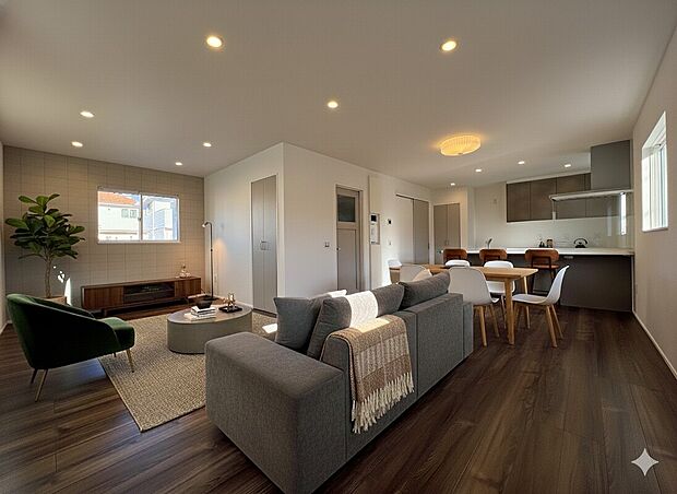 【区画8-3リビングダイニングキッチン】※家具家電などはCG加工を施しております。