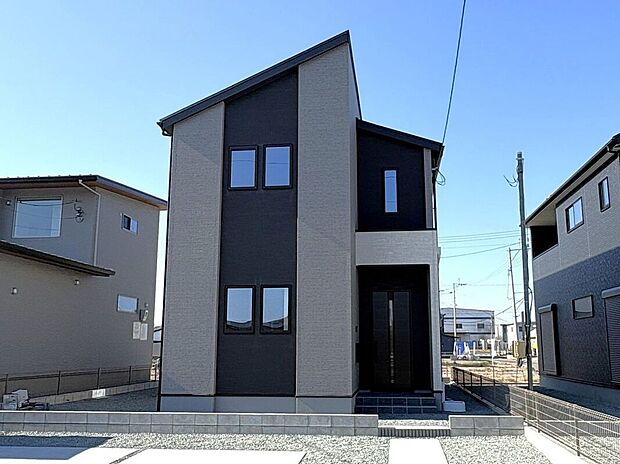 【外観】☆2号棟・外観☆グレー×ブラック♪