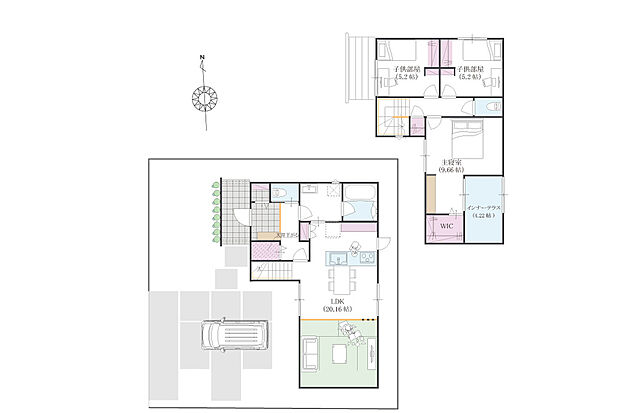 ・土地価格 :1340万円(163.18m2)
・建物プラン:2040万円(109.00m2)