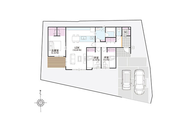 ・土地価格 :1680万円(221.57m2)
・建物プラン:2000万円(84.37m2)