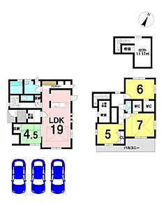 4LDKの間取り
駐車4台可能 