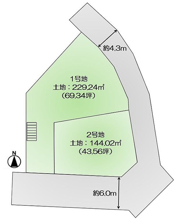 【全体区画図】
残り1区画!
敷地面積43坪以上☆
幅広いプランを検討できます!