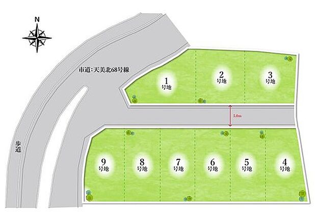 近鉄南大阪線「河内天美」駅まで徒歩17～18分の立地です。複数の買物施設や小・中学校が徒歩13分圏内に揃っています。日常の買出しや休日のお出かけ、お子様の通学にも便利なエリアです。