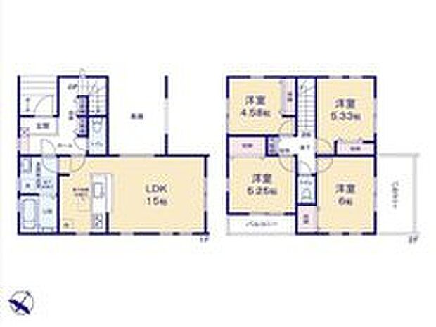 (1号棟)、4LDK、土地面積89.84m2、建物面積97.6m2
