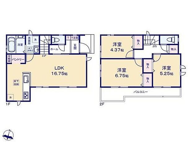 (B号棟)、3LDK、土地面積80.97m2、建物面積78.86m2