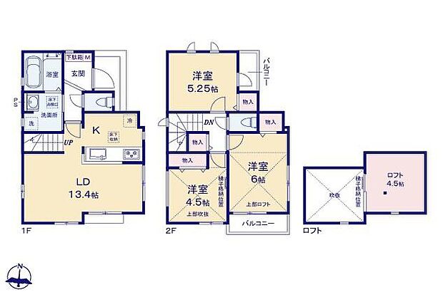 (A号棟)、3LDK、土地面積88.89m2、建物面積70.9m2