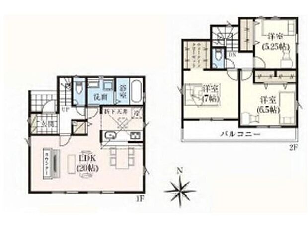 【3LDK】20帖の広いリビングは家族のだんらんはもちろん、お子様のリビング学習にもぴったり♪
全洋室が6帖以上の3LDK!広くて使いやすい間取りです♪