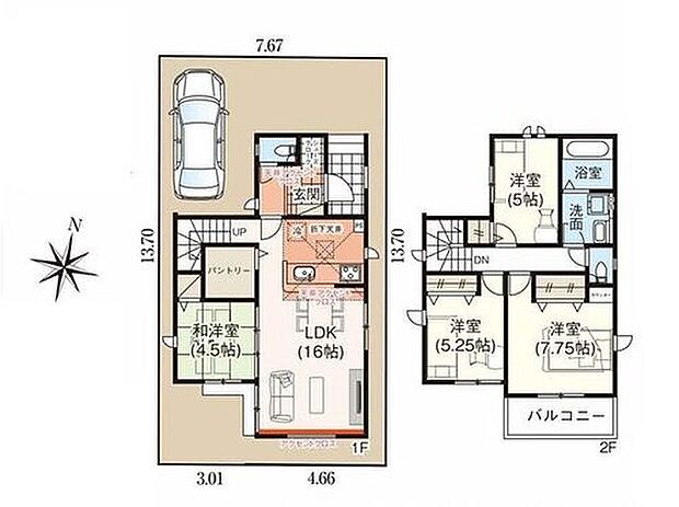 【4LDK】大容量のパントリーつき♪まとめ買いしてもこの収納量なら心配いらず♪
サンダルからブーツまで収納力豊かなシューズクローク。玄関周りがすっきり片付きます。