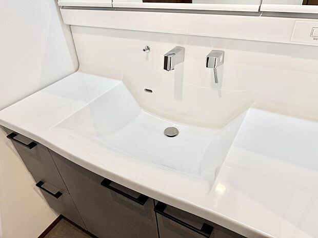 【ハンドシャワー付洗面台】■細かい部分まで洗いやすく便利なハンドシャワー付き