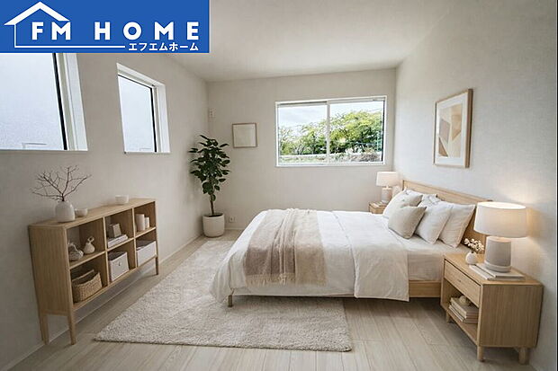 ■内装写真■
各部屋にクローゼット付き。
ベッドを置いてもスペースが確保できます。
※インテリアはCG加工で合成したイメージです。