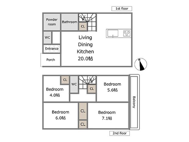 【C号棟参考プラン】建物込4980万円、土地面積129.87m2、建物面積95.64m2(期間限定!建物フリープランに付き、お客様のご要望をお聞かせください!)