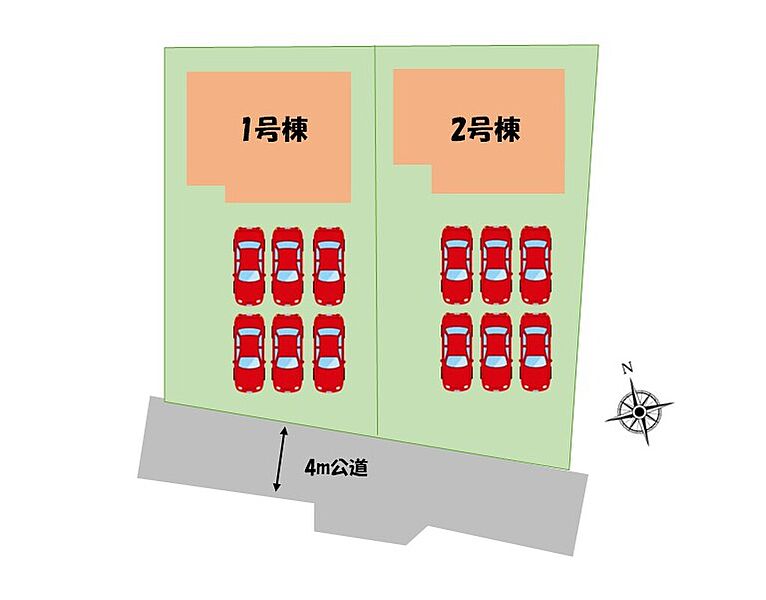 区画図。
一戸建ての大きなメリットは、「自分の土地」を自由に使えること。好きなペットが飼えるほか、ガーデニングやＤＩＹ、車やバイクの手入れなど様々な趣味を楽しめます♪