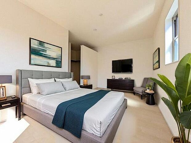 【洋室】同社施工写真　寝室に家具を配置したイメージ画像です　 ※本画像はCGで作成しており、実際に現地に 家具は置かれておりません。また、価格に 家具は含まれておりません。