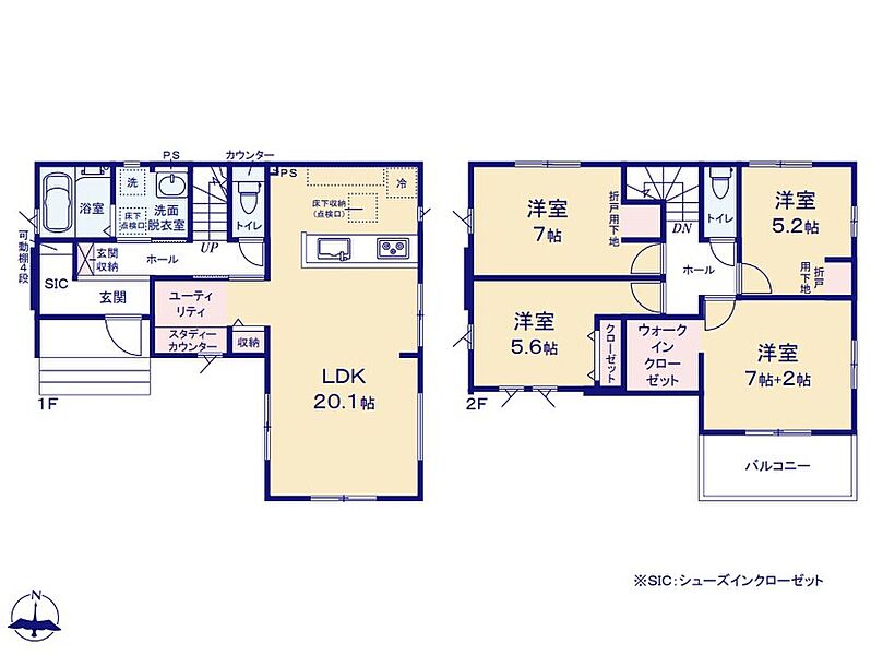 （１号棟）価格： 3199万円間取り： 4LDK土地面積： 189.83m2建物面積： 104.33m2